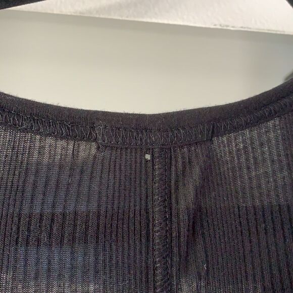 Rag and Bone Black Long Sleeve Sheer Scalloped Long Sleeve - Picture 3 of 4